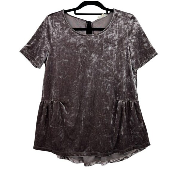 Pleione Tops - 2/$30 Pleione Crushed Velvet Babydoll Top Womens M Y2K Fairy Grunge Bow Metallic